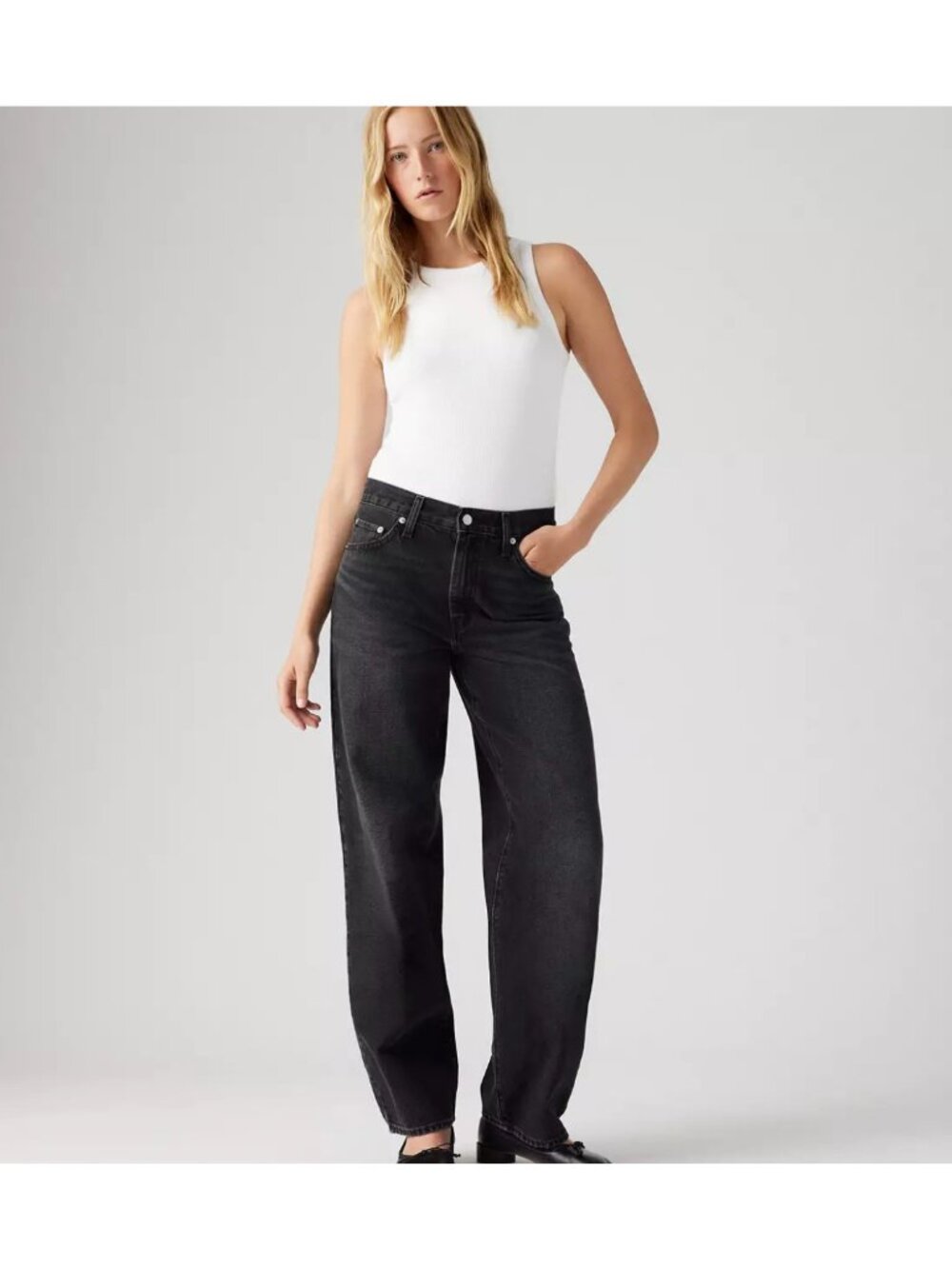 New Levi's 30x34 Premium Baggy Dad Jeans Shrink Up Black